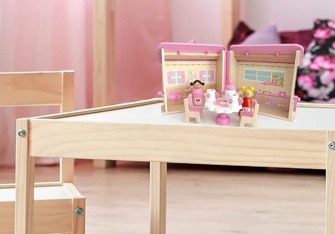 Casuta pentru papusi, Zola®, cafenea, 2 omuleti si accesorii, din lemn, 19x16x25.5 cm Casuta pentru papusi, Zola®, cafenea, 2 omuleti si accesorii, din lemn, 19x16x25.5 cm